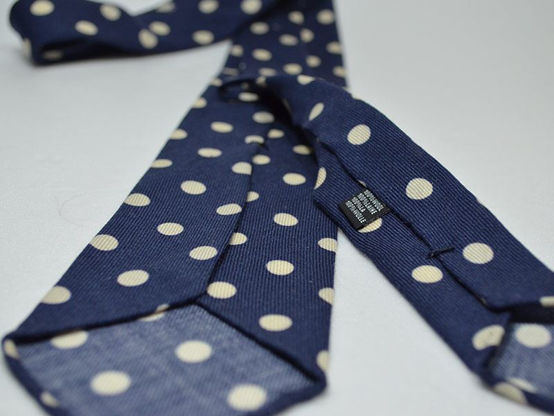 Wool canvas Blue pois Tie – G Inglese Store