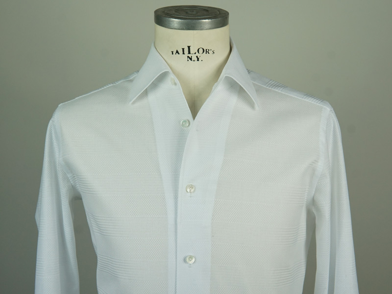 Leno weave Shirt – White Capri collar – G Inglese Store