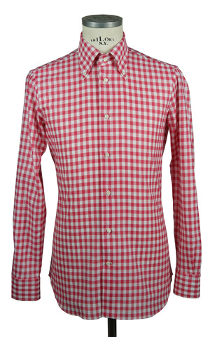 Leno weave shirt – Red checks – G Inglese Store
