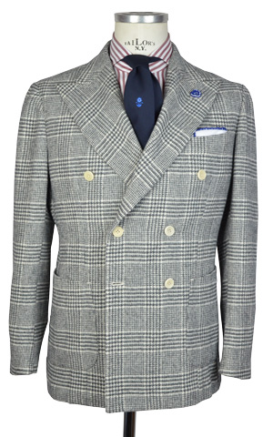 Wool Jacket – Double-breasted Galles pattern – G Inglese Store