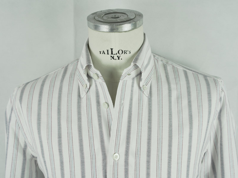 Twill 180/2 Shirt – Off white stripes vintage